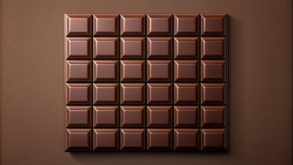 Obraz premium Blocky texture of dark chocolate bar, top view, realistic chocolate texture, dark, chocolate, bar, texture, blocky, top view
