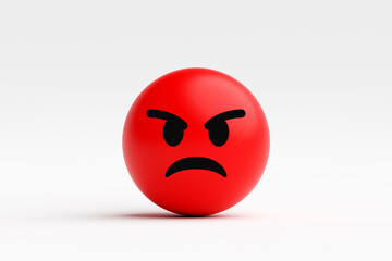 Red angry emoji expressing negative emotions