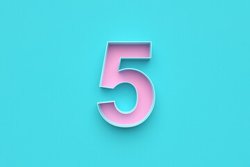 Number five on blue background