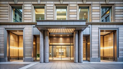 Modern entrance building of Swiss National Bank , architecture, Switzerland, banking, financial institution