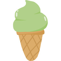 Matcha ice cream cone