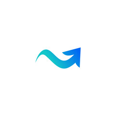 Arrow flow grow logo, scale up vector, gradient icon