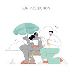 Summer Activities. Flat Vector Illustration