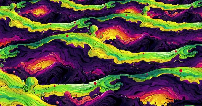 Animation loop parallax paint abstract background. 