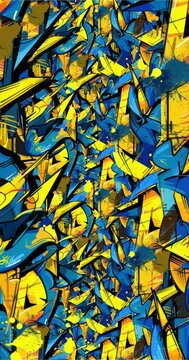 Animation loop parallax graffity background. 