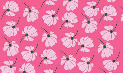 Trendy exotic hand drawn flowers seamless pattern. Floral background for textile, wallpaper, banner, covers, surface, printing and home decor. Flower vector illustration