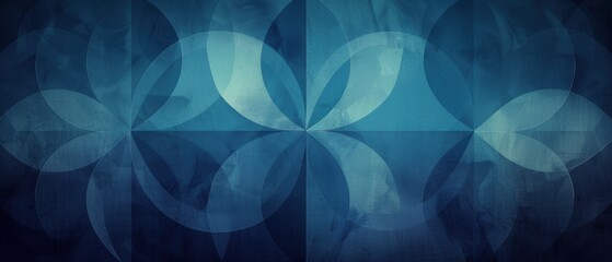Obraz premium Abstract blue geometric background, overlapping shapes, modern design, seamless pattern, digital art, decorative wallpaper.