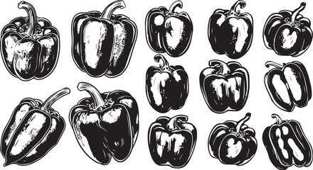 bell pepper silhouettes