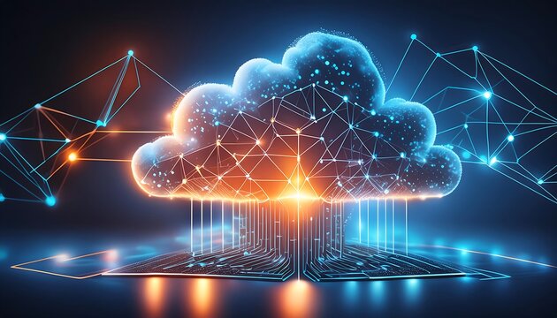 Cloud computing technology, global business and network concept