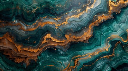 Obraz premium elegant malachite textures, green marble with gold veins, luxury interior decor, skinali, kitchen apron. Marble wall. Marble countertop