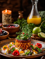 delicious meal, perfectly grilled barbecue meats, savored a decadent dessert, food cooked has a unique flavor, especially when the barbecue includes both savory meats and sweet desserts