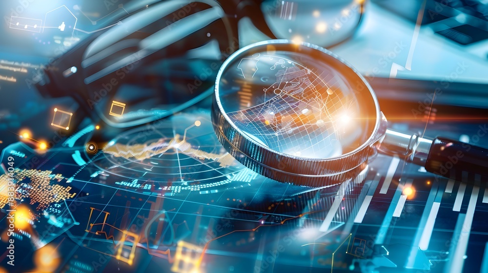 Poster forensic accountants utilizing advanced technology to trace financial irregularities across global n