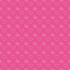 Pink pattern with bow and hearts