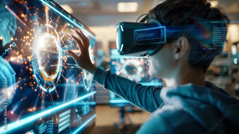 Poster immersive virtual reality simulation of semicircular canals during movement