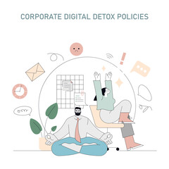 Digital Detox. Flat Vector Illustration