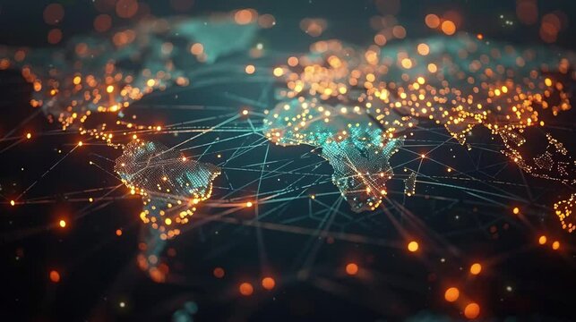 A minimalist and modern digital of a globe in futuristic concept. HD 4k video footage.