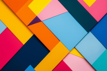 A colorful collage of squares and rectangles, geometric abstract background