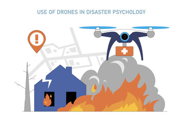 Disaster Psychology. Flat Vector Illustration