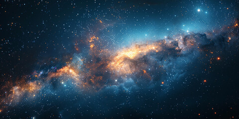 Fototapeta premium 宇宙に輝く星々と光の背景