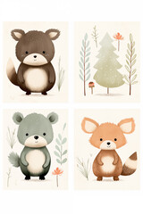 Baby poster print illustration.