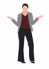 successful business woman, concept of leader, female boss, Leadership, courage, power. Beautiful businesswoman on isolated white background. 