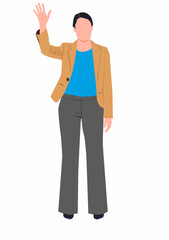 successful business woman, concept of leader, female boss, Leadership, courage, power. Beautiful businesswoman on isolated white background. 