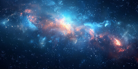 Fototapeta premium 宇宙に輝く星々と光の背景