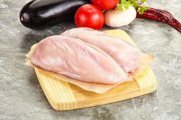 Raw chicken breast for cooking