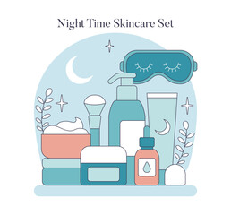 Skincare Toolboxes. Flat Vector Illustration