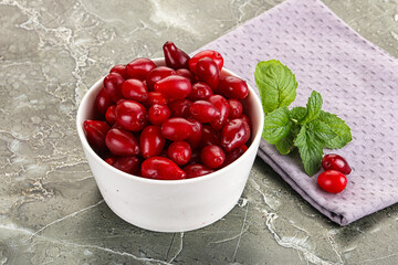 Ripe sweet and juicy cornus