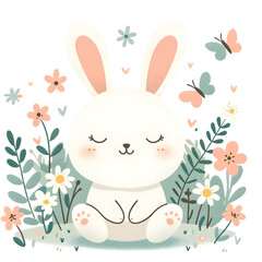  easter bunny with flowers