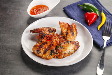 Buffalo grilled chicken wings barbecue