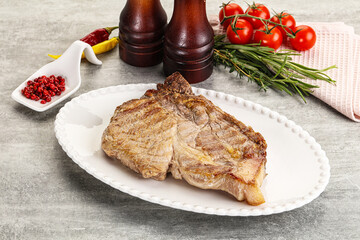Grilled pork neck juicy steack