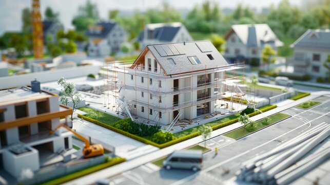 New residential area and open land for construction - Concepts in construction and building permits, featuring a cadastral map, General Urban Planning, and zoning regulations.