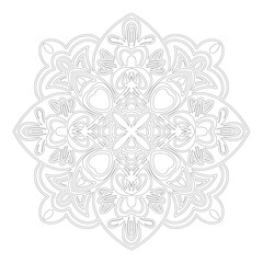 Mandala Line Art Design Vector  isolated on white background, Design for a wallpaper Paint, illustration Vector EPS 10