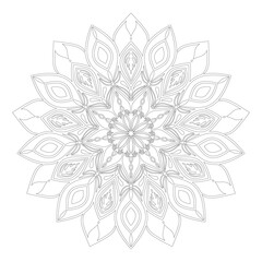 Mandala Line Art Design Vector  isolated on white background, Design for a wallpaper Paint, illustration Vector EPS 10