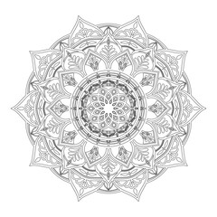 Mandala Line Art Design Vector  isolated on white background, Design for a wallpaper Paint, illustration Vector EPS 10