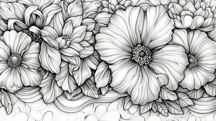Fototapeta premium An elegant ribbon design graces this coloring book page, offering a creative and soothing coloring experience.