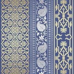 wedding card design, traditional paisley floral pattern , royal India	