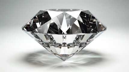 Sparkling Diamond on White Background.