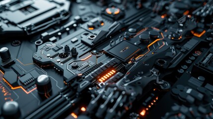 Fototapeta premium Futuristic Technology Circuit Board