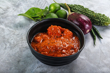 Indian cuisine - butter chicken with sauce