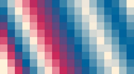 Colorful retro abstract background made of squares forming a geometric pattern in white pink blue colors