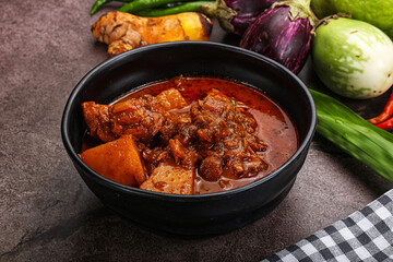 Indian cuisine - spicy chicken vindaloo