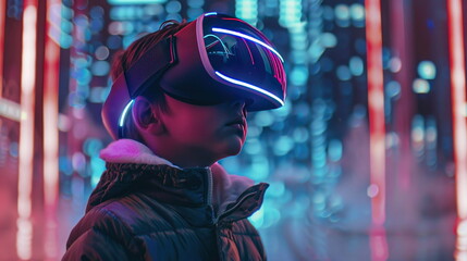 Man with virtual reality VR, Metaverse digital