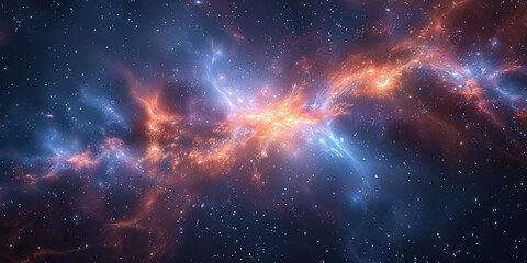 宇宙に輝く星々と光の背景