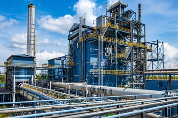 Fototapeta premium oil refinery plant in the morning