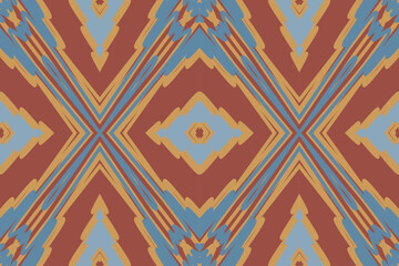 Ethnic ikat seamless pattern traditional. Carpet tribal style. Aztec ornament print. Design for background, illustration, fabric, clothing, rug, textile, batik,