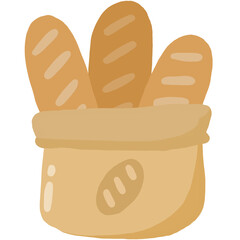 french bread in paper bag