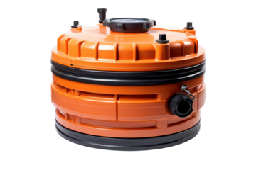 A durable and long-lasting septic tank that can withstand harsh weather conditions, isolated on white background